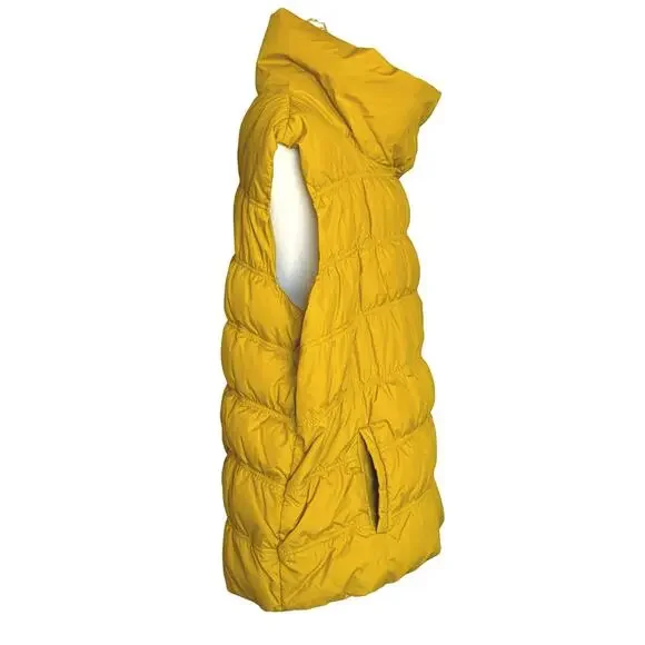 EILEEN FISHER Goose Down Puffer Vest Stand Collar Snap Front Size XL - Picture 3 of 8